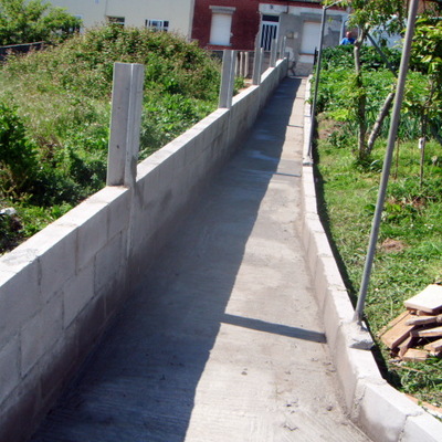 fundicion de muro y paso