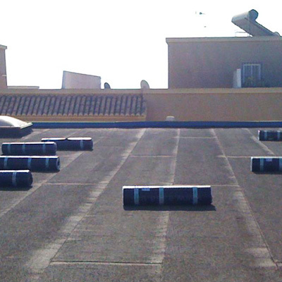 Tela asfáltica en terraza techo comunitario 