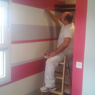 Decoración de pared tres colores