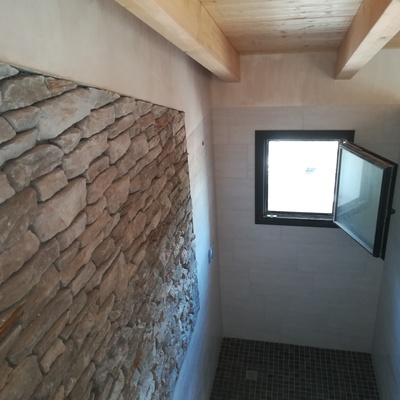 plato de obra baño rústico