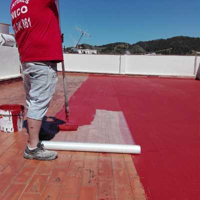 Teraza stop gotera con calcho rojo y fibra