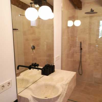 baño rustico