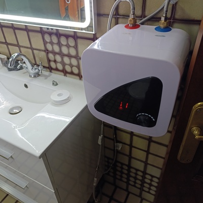 Montaje calentador eléctrico para lavabo (después)