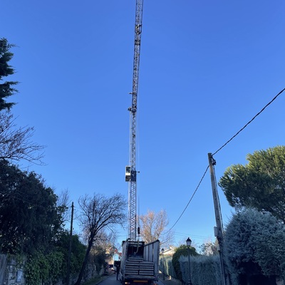 Instalación de forjado alveolar chalet Torrelodones