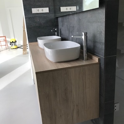 Mueble baño con dos lavabos