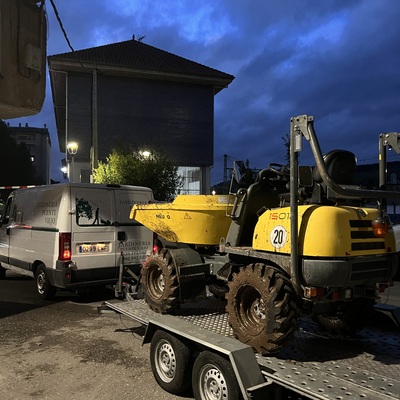 Traslado de dumper a otra obra