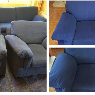Sofa microfibra azul