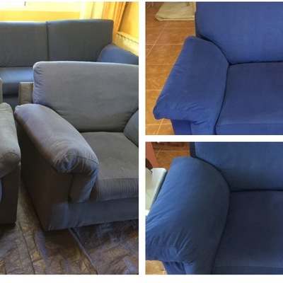 Sofa microfibra azul 