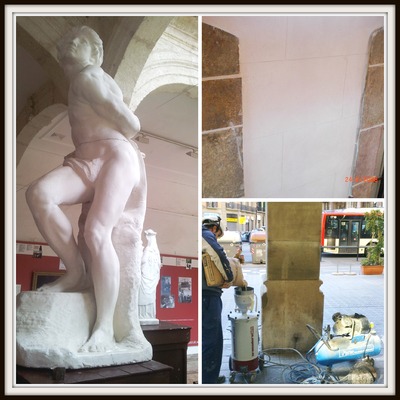 Limpieza de monumento.