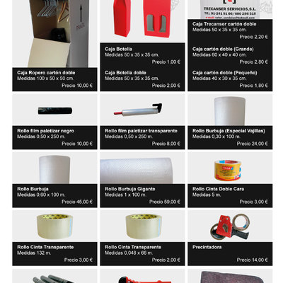 LISTA DE PRECIOS DE MATERIAL DE EMBALAJE