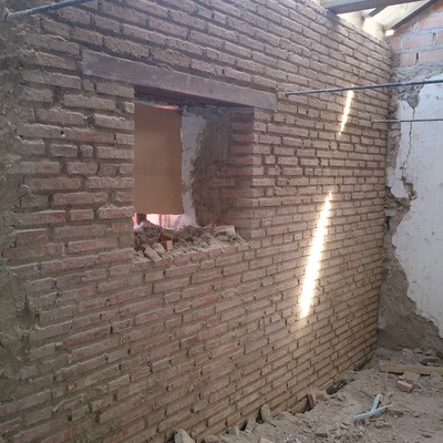pared ladrillo rustico cocinilla