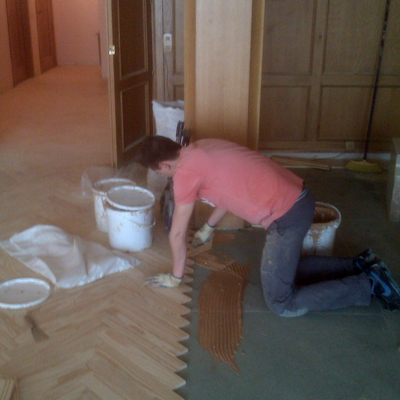 Parquet pegado