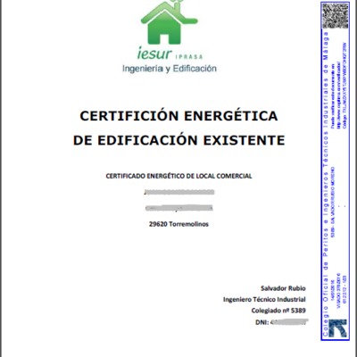 CERTIFICADOS ENERGÉTICOS DE EDIFICACIÓN EXISTENTE