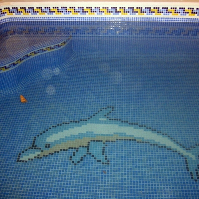 PISCINA CON DETALLE DELFIN