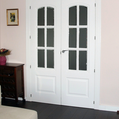 puerta comedor doble lacada con cristal