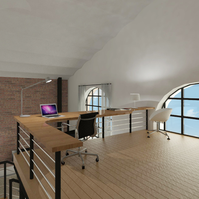 Render de un Proyecto de reforma de una nave industrial en Girona.