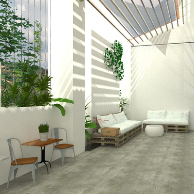 Render de un Proyecto de reforma de una nave industrial en Girona.