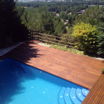 restauración tarima piscina
