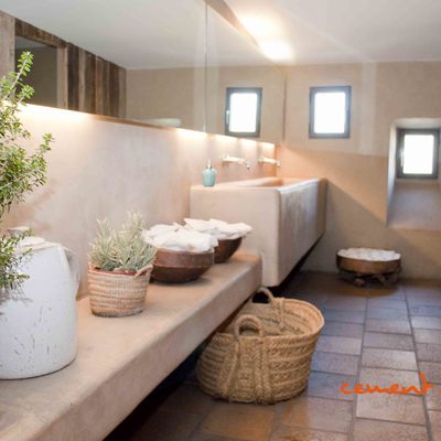 Paredes y lavabo en Microcemento Cement Design