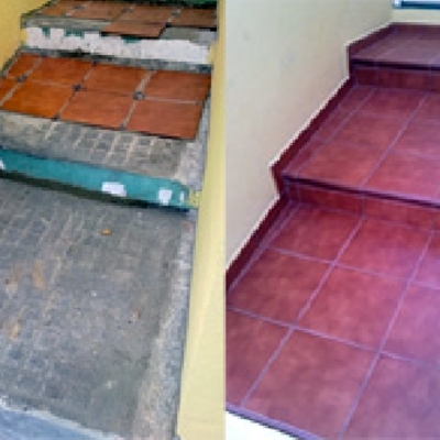 Revestimiento de escalones de entrada
