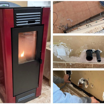 Instalación de una estufa de pellets