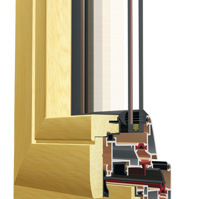 Ventana Practicable Aluminio Madera Canal 16 con R.P.T