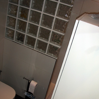 tabique de paves dividiendo area de ducha con el resto del baño