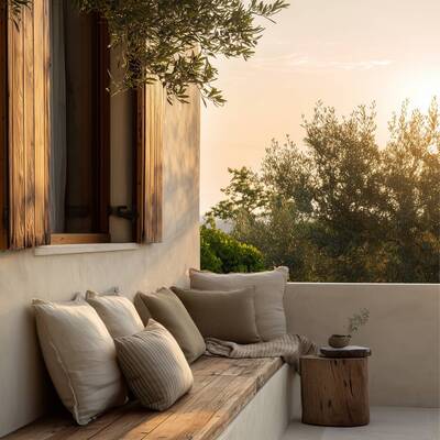 Terraza de estar de estilo vintage