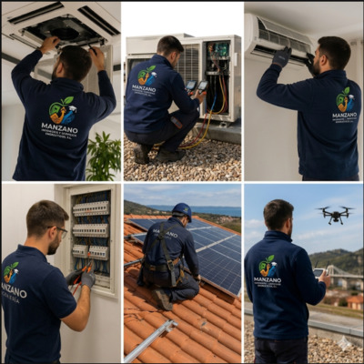 Climatización, fotovoltaicas, electricidad, bombas de calor, revisiones aereas