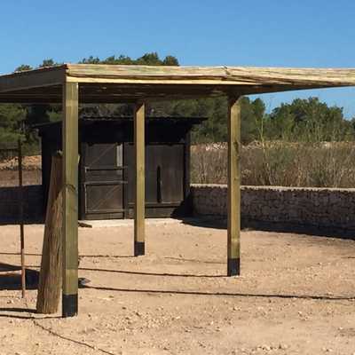 Pérgola rústica.