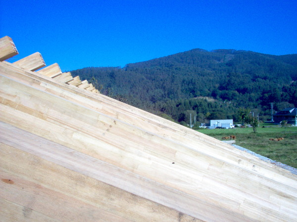 puntones de cubierta de madera