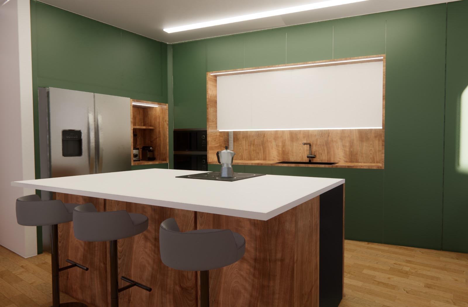 Creación de proyecto en 3D de cocina.