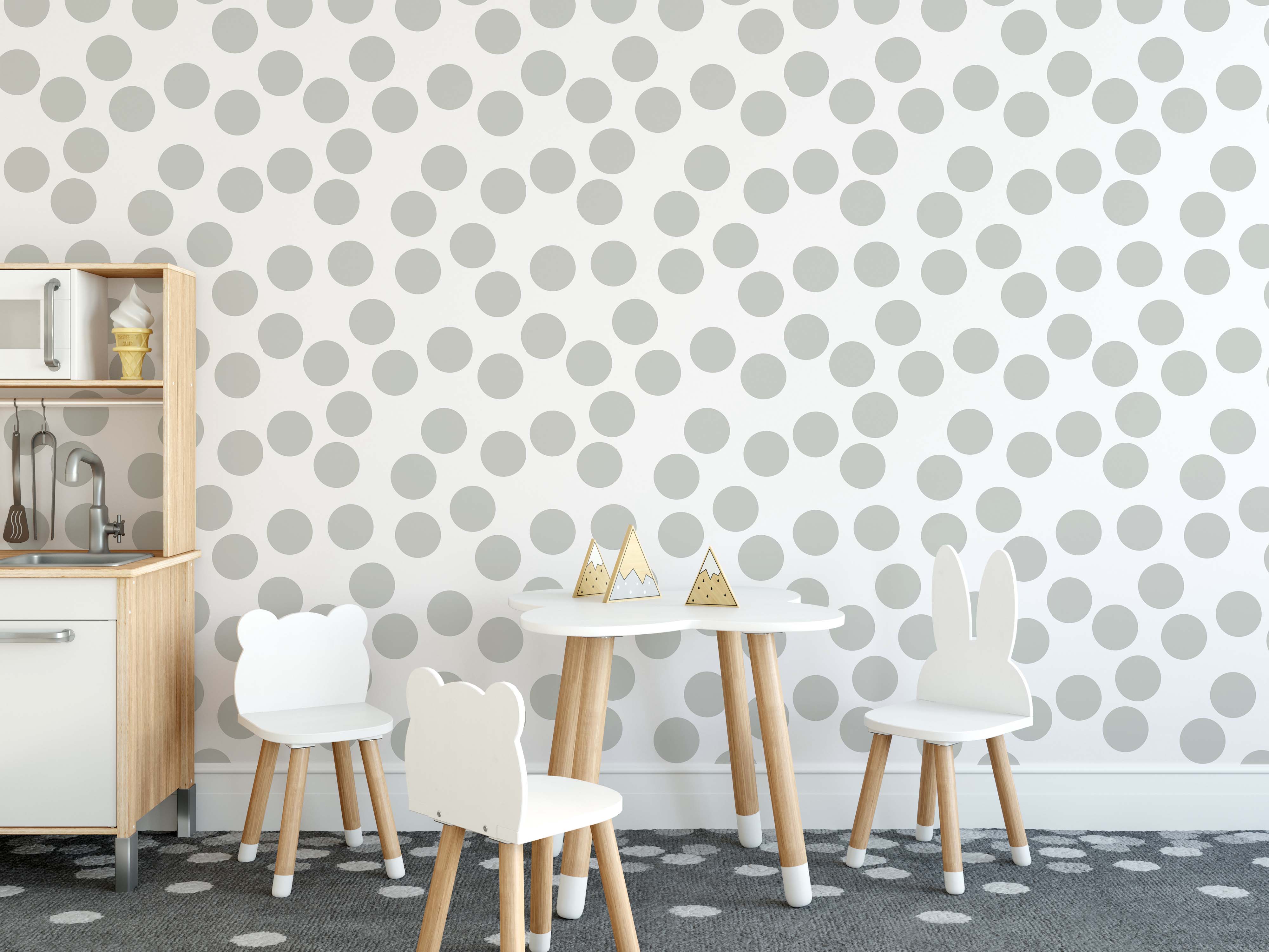 Papel Pintado Circulos Gris