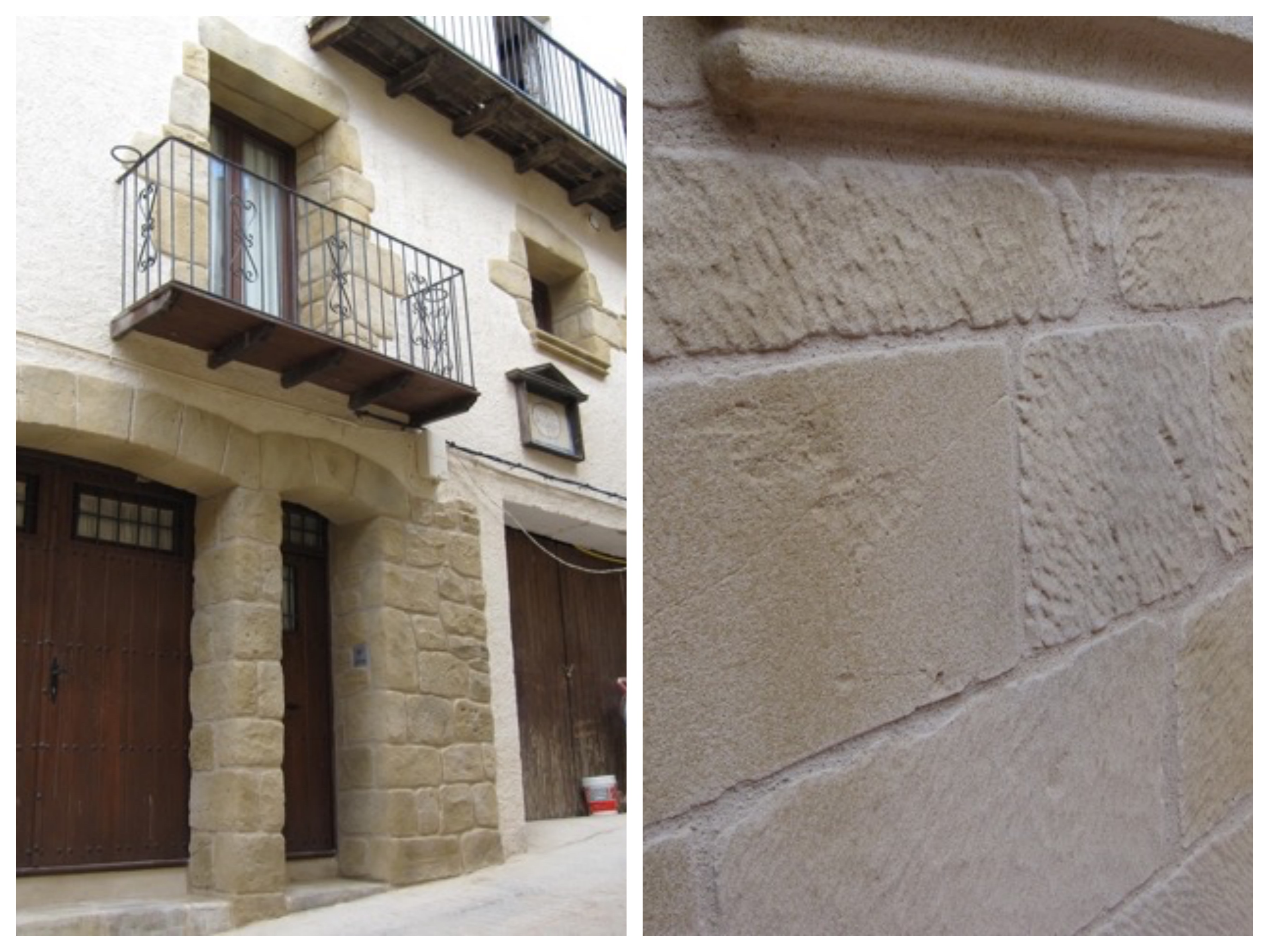 Fachada tematizada con formación de sillares