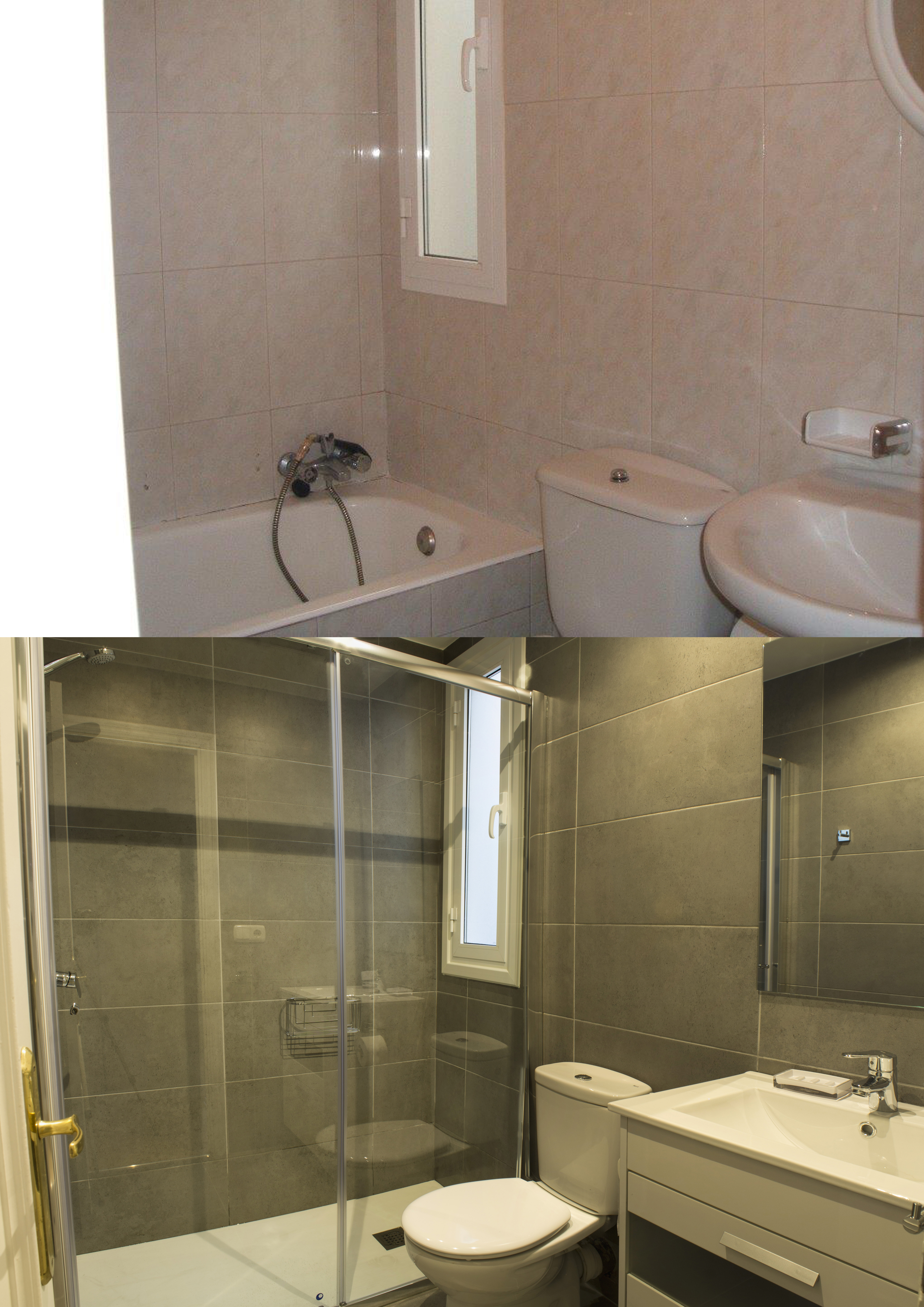 Antes y después baño