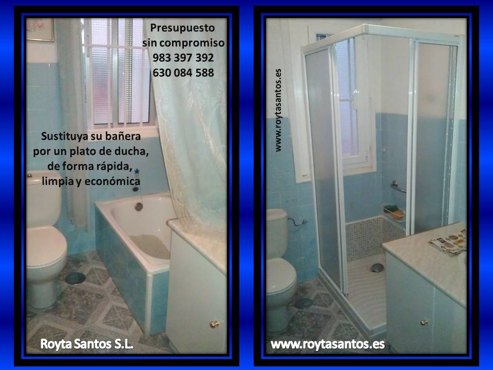 Sustitución de bañera por plato de ducha + mampara.
