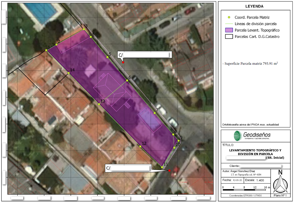 Plano de parcela para dividir.
