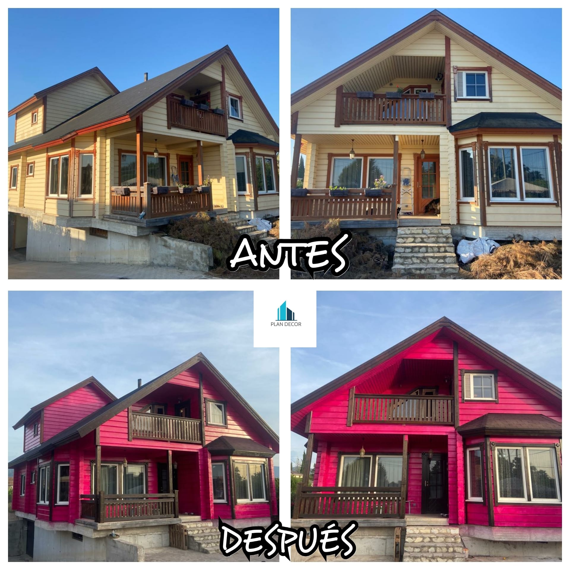 Exterior de vivienda pintada con lasur.