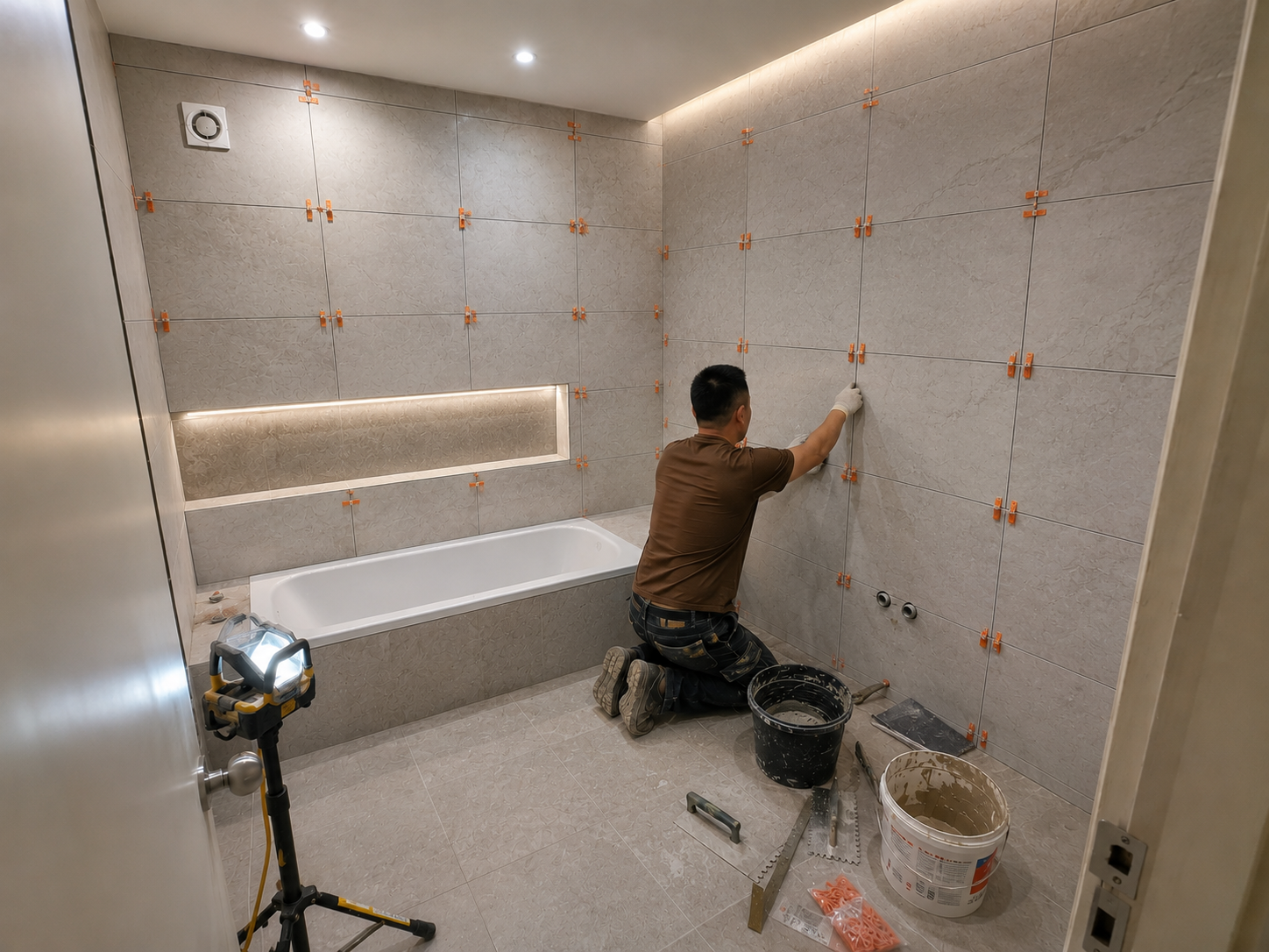 Reforma de baño - Colocación de azulejos