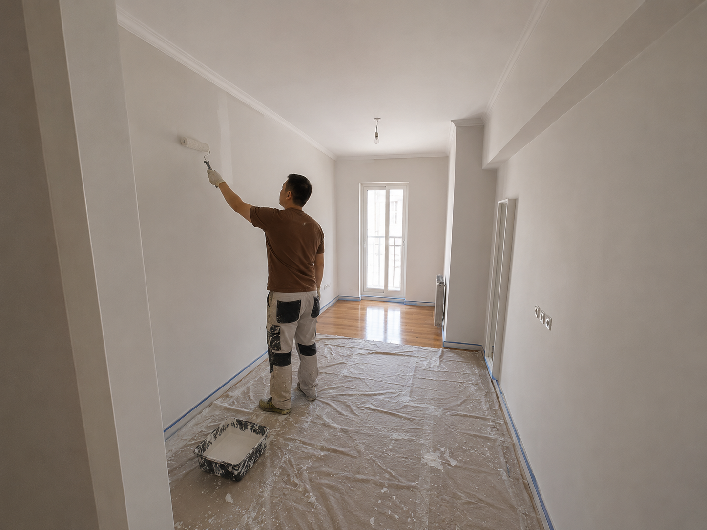 Pintura y acabado de paredes interiores