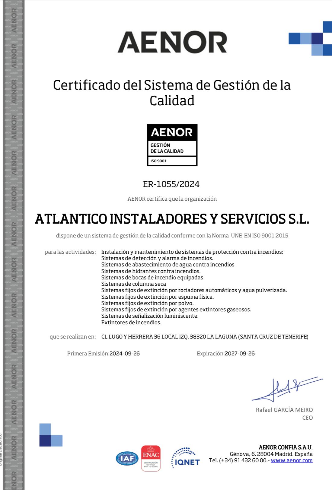 Acreditación AENOR