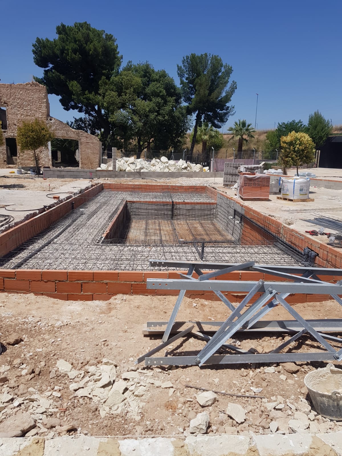 Instalación de armadura de hierro
