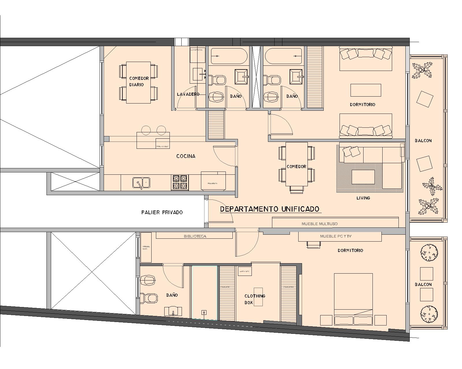 PLANTA DE NUEVA DISTRIBUCIÓN VIVIENDA