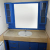 Dos ventanas de aluminio lacado en azul con persianas incluida