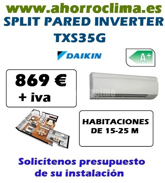 Oferta Split Daikin Txs35G Inverter 869 € + IVA