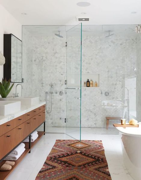 Baño ducha transparente