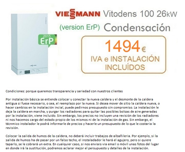 Caldera Viessmann Vitodens 100 de 26 kw