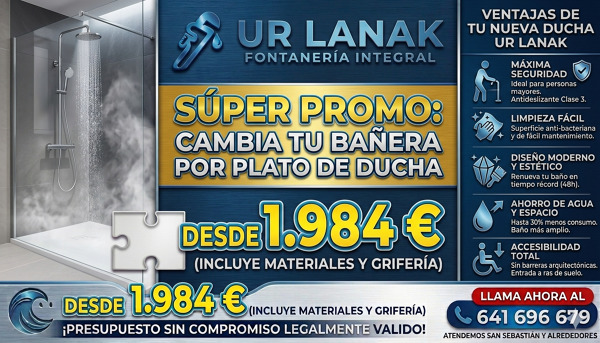Cambio de bañera por plato de ducha