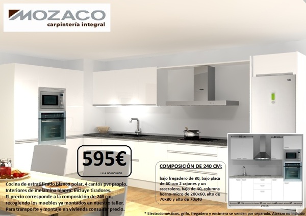 Cocina de postformado Blanco