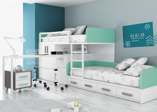conjunto camas tren kids touch